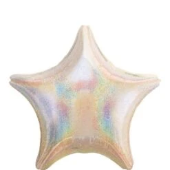 Prismatic Silver Star Foil Balloon, 19in