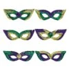 Sequin Mardi Gras Eye Masks 6ct -Party City 421838