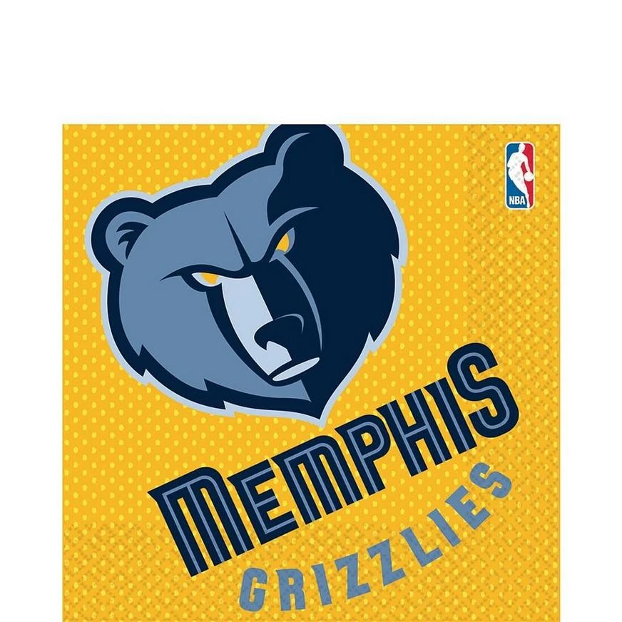 Memphis Grizzlies Lunch Napkins 16ct 3 Memphis Grizzlies Lunch Napkins 16ct