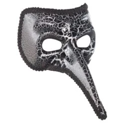 Black Crackle Long Nose Mask