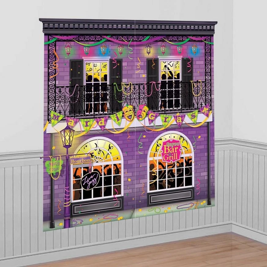 Mardi Gras Scene Setters 2pc 3 Mardi Gras Scene Setters 2pc