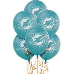 6ct, Miami Dolphins Balloons