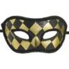 Black & Gold Harlequin Masquerade Mask -Party City 627920
