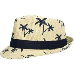 Palm Tree Straw Fedora