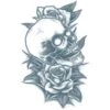 Black & Gray-Style Skull & Roses Temporary Tattoo, 4in X 10in 1 Black & Gray-Style Skull & Roses Temporary Tattoo, 4in X 10in -Party City 694296