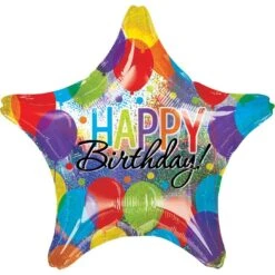 Giant Rainbow Balloon Bash Star Happy Birthday Balloon 28in