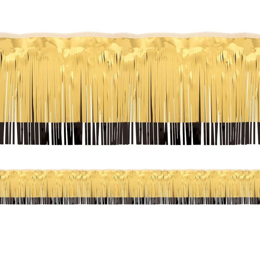 Black & Gold Tinsel Fringe 3 Black & Gold Tinsel Fringe