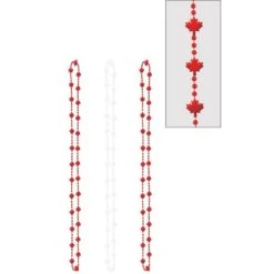 Canadian Maple Leaf Bead Necklaces 3ct
