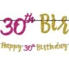 Glitter Pink & Gold 30th Birthday Letter Banner -Party City 783323