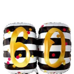 Giant Prismatic Pink & Gold 60th Birthday Balloon 36in X 23 1/2in