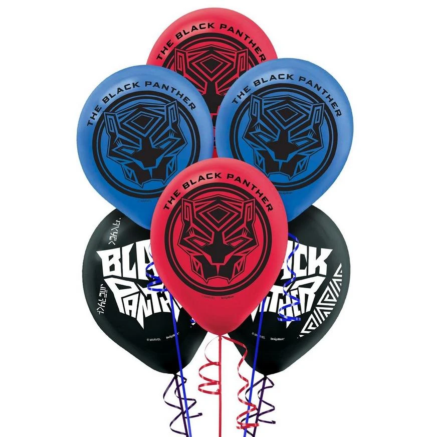 6ct, Black Panther Balloons 3 6ct, Black Panther Balloons