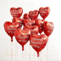 Red Valentine's Day Heart Foil Balloon, 17in