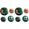 Miami Hurricanes Buttons 8ct 1 Miami Hurricanes Buttons 8ct -Party City 827280