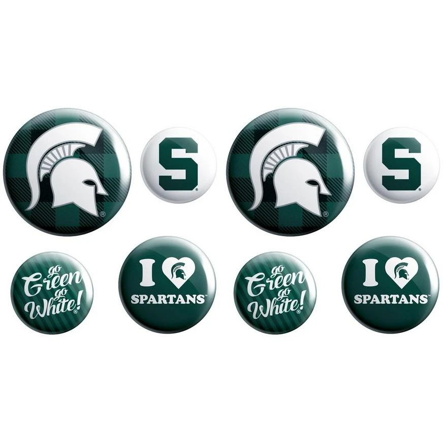 Michigan State Spartans Buttons 8ct 3 Michigan State Spartans Buttons 8ct