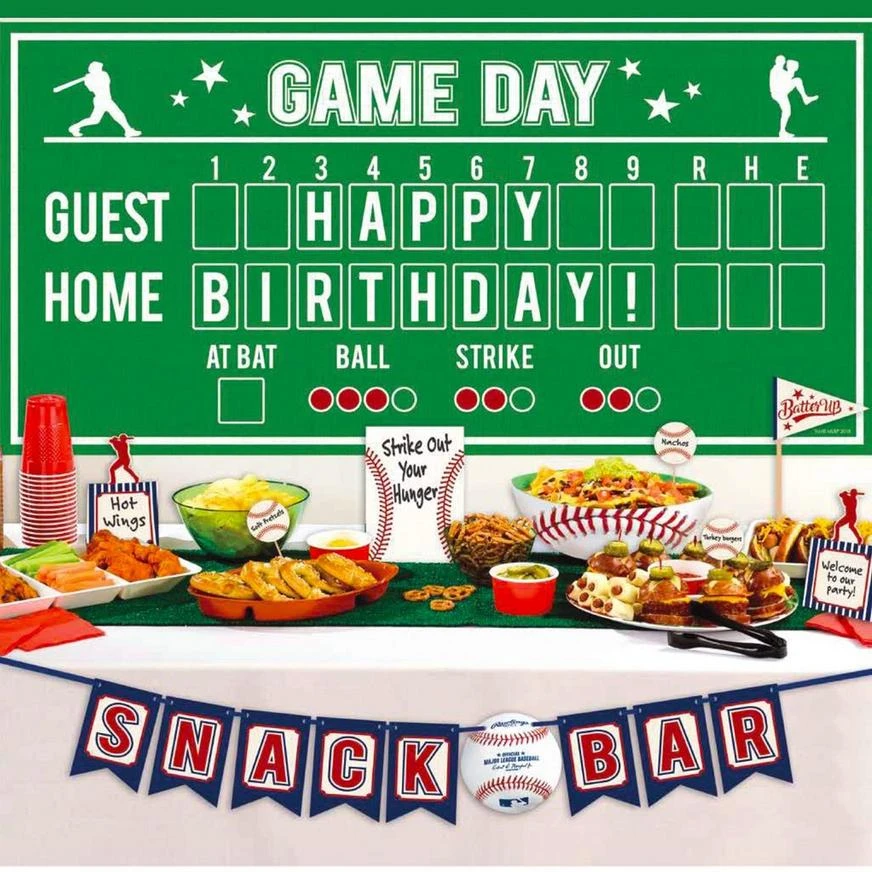 Baseball Buffet Decorating Kit 13pc 3 Baseball Buffet Decorating Kit 13pc