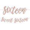 Glitter Gold Sweet 16 Birthday Banner -Party City 835775