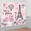 AMSCAN A Day In Paris Vintage Scene Setter -Party City 859388