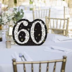 Sparkling Celebration 60 Centerpiece Cardboard Cutout, 14in X 11in