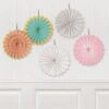 Assorted Mini Pastel Paper Fan Decorations, 5ct -Party City 877135