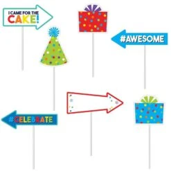 Birthday Balloons Scene Setter With Photo Booth Props 23pc -Party City 877343 03