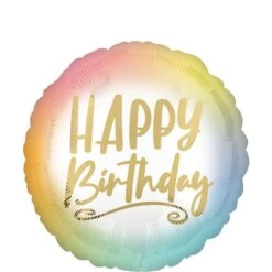 Ombre Rainbow Happy Birthday Balloon, 18in