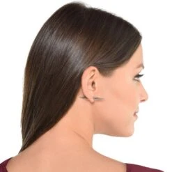 Silver Double Spike Stud Earrings