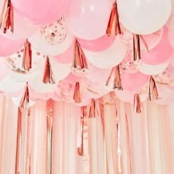 Ginger Ray Blush, White & Metallic Rose Gold Balloon Ceiling