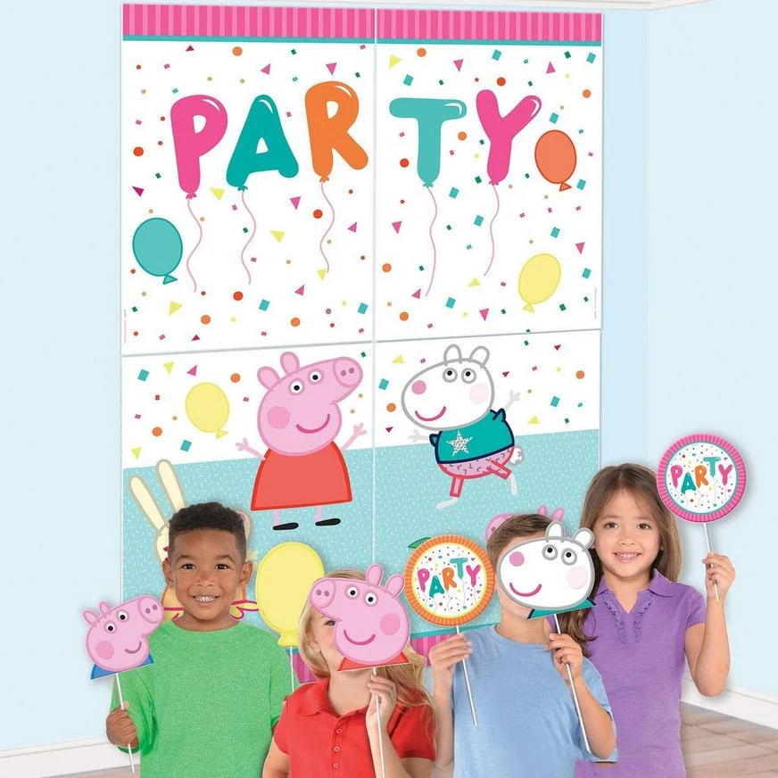 Peppa Pig Confetti Party Scene Setter With Photo Booth Props 3 Peppa Pig Confetti Party Scene Setter With Photo Booth Props