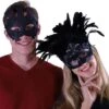 Acanthus Roman Couple's Mask Set - Black -Party City 899297
