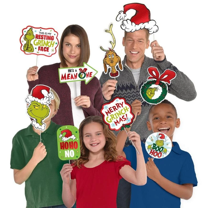 AMSCAN Traditional Grinch Photo Booth Props 13ct 3 AMSCAN Traditional Grinch Photo Booth Props 13ct