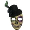 Day Of The Dead Top Hat Face Mask -Party City 905849