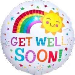 Smiling Sun Get Well Foil Balloon, 18in