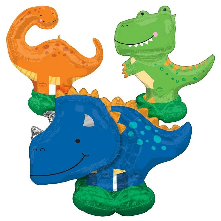 AirLoonz Dinomite Foil Balloon Set, 3pc 3 AirLoonz Dinomite Foil Balloon Set, 3pc
