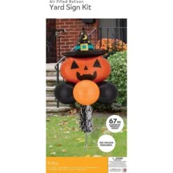 Air-Filled Witchy Pumpkin Halloween Balloon Yard Sign, 67in -Party City 921574 03