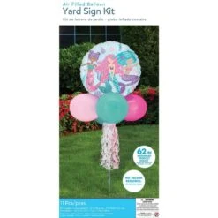 Air-Filled Shimmering Mermaid Foil & Latex Balloon Yard Sign, 62in -Party City 923561 03