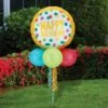 Air-Filled Gold & Polka Dot Birthday Foil & Latex Balloon Yard Sign, 62in -Party City 923577