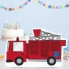 Fire Truck Centerpiece Cardboard Cutout, 18in X 11in - First Responders