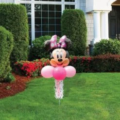 Air-filled Minnie Mouse Foil & Latex Balloon Yard Sign, 5.5ft