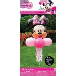 Air-filled Minnie Mouse Foil & Latex Balloon Yard Sign, 5.5ft -Party City 936270 03