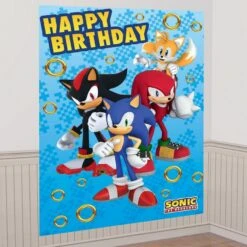 Sonic The Hedgehog Birthday Paper & Cardstock Photo Booth Kit, 4.6ft X 6.7ft