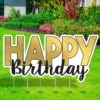 Black & Metallic Gold Happy Birthday Corrugated Plastic Yard Sign, 66.5in X 33.3in -Party City 937718