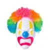 Adult Light-Up Angry Clown Plastic Mask With Colorful Wig - Neon Circus -Party City 942181
