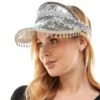 Adult Festival Beaded Silver Visor -Party City 942768