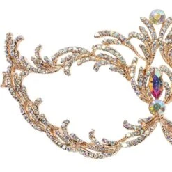 Adult Rose Gold Filigree Cat Eye Metal Mask -Party City 942821 02