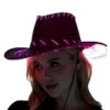 Adult Light-Up Pink Fabric Cowboy Hat 1 Adult Light-Up Pink Fabric Cowboy Hat -Party City 943149