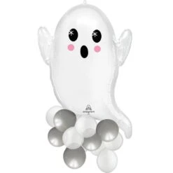 Floating Ghost Halloween Cluster Balloon, 24in X 40in