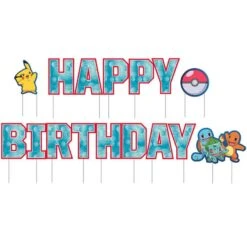 Happy Birthday Corrugated Plastic Yard Sign Phrase Set, 11in Letters, 10pc - Pokémon 5 Happy Birthday Corrugated Plastic Yard Sign Phrase Set, 11in Letters, 10pc - Pokémon -Party City 943703 01