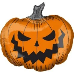 Scary Halloween Jack-o'-Lantern Foil Balloon, 29in X 27in