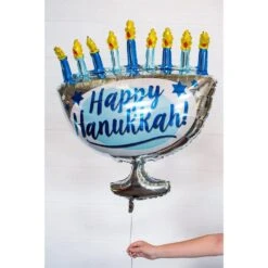 Hanukkah Menorah Foil Balloon, 26in X 29in -Party City 948895 01