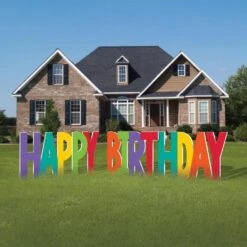Happy Birthday Phrase & Icons Corrugated Plastic Yard Sign Set, 20pc -Party City 951878 01